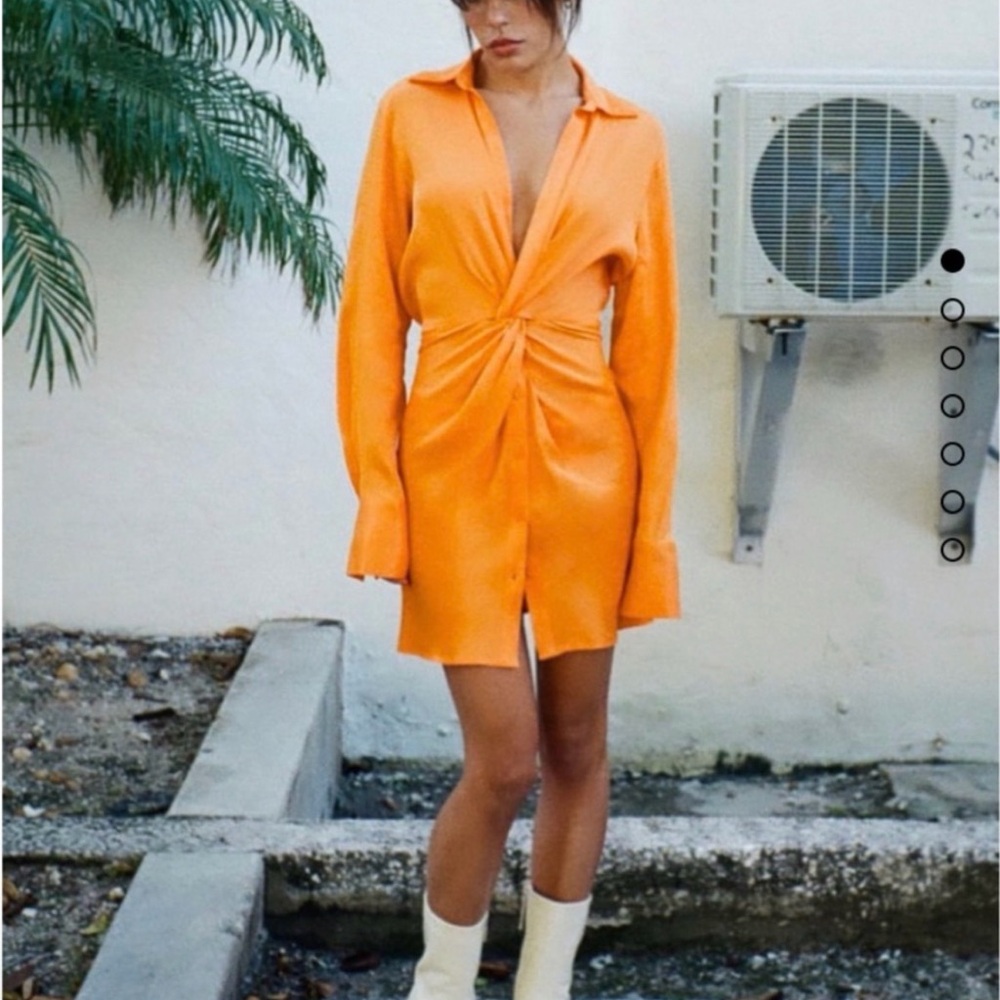 Zara Satin Knot Mini Dress